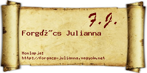 Forgács Julianna névjegykártya